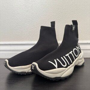 Louis Vuitton Black Stretch Fabric Run 55 Sneaker Boots